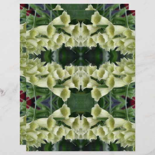 クリーミーフォックスグローブフラワー抽象芸術スクラップブック紙 (正面/裏面)