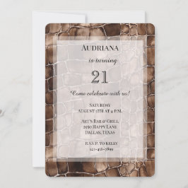 クリーミーブラウンチョコレート誕生日 招待状