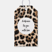 クリーミーブラウンブラックヒョウ誕生日 ギフトタグ (正面)