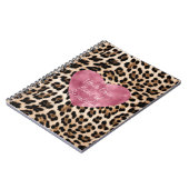 クリーミーブラウンブラックレオパードハートビューティフル ノートブック (左側)