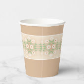 クリーミーベージュアンドホワイトフローラ 紙コップ (右)