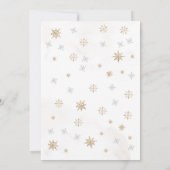 クリーミーホワイトウィンターフローラスノーフレークブライダルシャワー 招待状 (裏面)