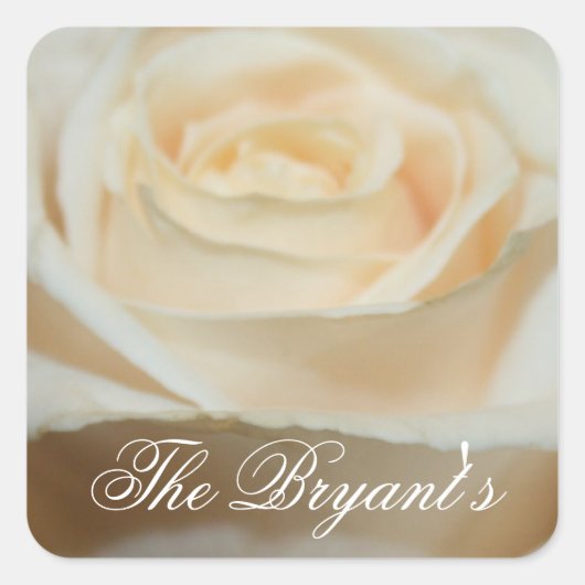 クリーミーホワイトローズシールテンプレート スクエアシール (正面)