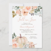 クリーミーホワイト秋インラブカップルシャワー 招待状 (正面)