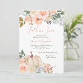 クリーミーホワイト秋インラブカップルシャワー 招待状 (スタンド正面)