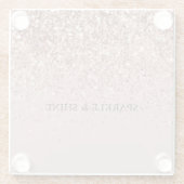 クリーミーマウヴバラ金ゴールドグリッタースパークル ガラスコースター (裏面)