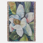 クリーミーマグノリアフローラアート スローブランケット (正面縦)