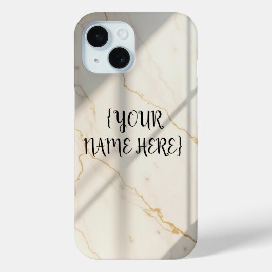 クリーミーマーブルモノグラム Barely There iPhone 15 カバー (裏面)