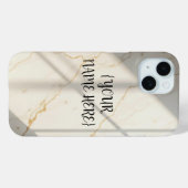 クリーミーマーブルモノグラム Barely There iPhone 15 カバー (裏面 (横))