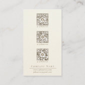 クリーミーモダンホワイト&金ゴールドモノグラムソーシャルメディア 名刺 (裏面)