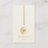 クリーミーモダンホワイト&金ゴールドモノグラムソーシャルメディア 名刺 (正面)