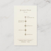 クリーミーモダンホワイト&金ゴールドラグジュスクリプトモノグラム 名刺 (裏面)