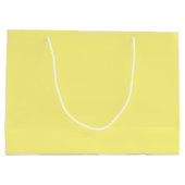 クリーミー淡い色のパステルバターイエロー無地の ラージペーパーバッグ (裏面)