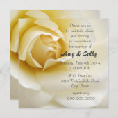 クリーミー独身のホワイトローズウェディングレセプション 招待状 (正面/裏面)