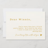 クリーミー白金ゴールドスクリプトフラワーガール提案カード 招待状 (裏面)