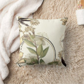 クリーミー芸術的アイボリーフローラデザイン クッション (ブランケット)