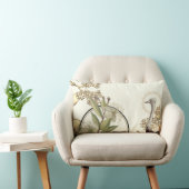 クリーミー芸術的アイボリーフローラデザイン ランバークッション (椅子)