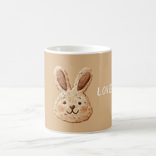 クリームうさぎフェイスCookie コーヒーマグカップ (中央)