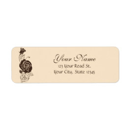 クリームおよびコーヒーバラ ラベル