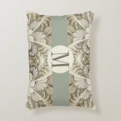クリームおよび暗灰色の渦巻のセージグリーンのアクセントの枕 アクセントクッション (正面(垂直))