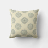 クリームおよび空色の円形浮彫りの装飾用クッション クッション (裏面)