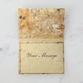 クリームおよび茶色のサンキューカード サンキューカード (内部)