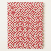 クリームおよび赤抽象芸術線パターン プランナー手帳 (裏面)