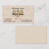 クリームおよび金ゴールドのダマスク織の名刺 名刺 (正面/裏面)