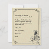 クリームおよび黒Ahoy! 海賊ハローウィンパーティ 招待状 (正面)