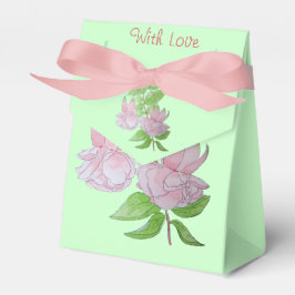 クリームかわいらしの背景ピンクの結婚花 フェイバーボックス