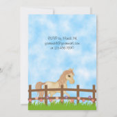 クリームかわいらしウマと花誕生日招待状 招待状 (裏面)