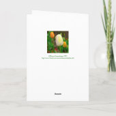 クリームかわいらし、黄色およびピンクのチューリップ/イースターメッセージ シーズンカード (裏面)