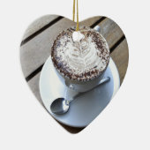 クリームが付いているコーヒーカップ セラミックオーナメント (右)