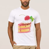 クリームたっぷりイチゴの層のケーキ Tシャツ (正面)