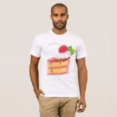 クリームたっぷりイチゴの層のケーキ Tシャツ (正面フル)