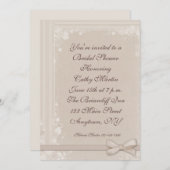 クリームつる植物縁ど招待状 招待状 (正面/裏面)