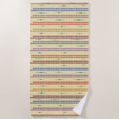 クリームで多色の ビーチタオル (正面)