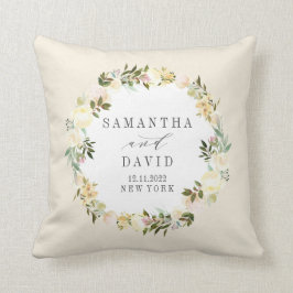 クリームとアイボリー |結婚のパーソナライズされた形見 クッション