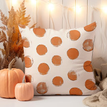 クリームとオレンジのドットスタンプのパターン