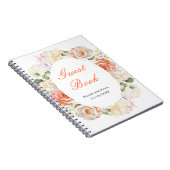 クリームとオレンジのヴィンテージ結婚フローラ ノートブック (右側)