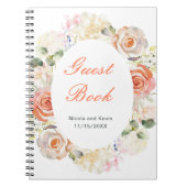 クリームとオレンジのヴィンテージ結婚フローラ ノートブック (正面)