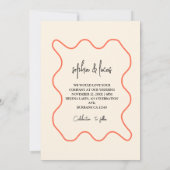 クリームとオレンジシンプルのモダン結婚式招待状 招待状 (裏面)