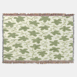 クリームとグリーンのスローケット スローブランケット