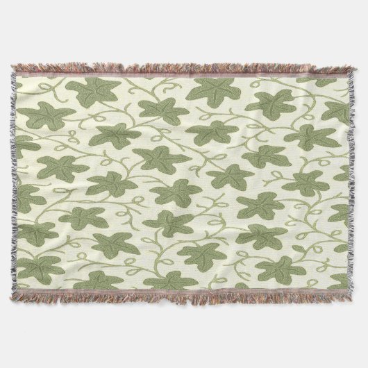 クリームとグリーンのスローケット スローブランケット (正面)