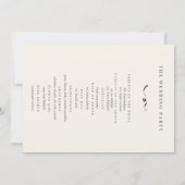クリームとグリーンの結婚式プログラム 招待状 (裏面)