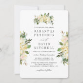 クリームとグレー |ボタニカルシックフローラ結婚ズ 招待状 (正面)