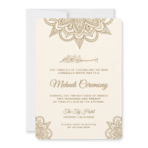 クリームとゴールドのイスラム教ムスリム メンディ セレモニー