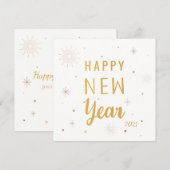 クリームとゴールドのハッピー・ニュー・イヤー 2021 シーズンカード (正面/裏面)