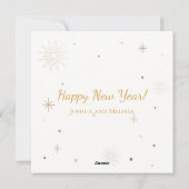 クリームとゴールドのハッピー・ニュー・イヤー 2021 シーズンカード (裏面)