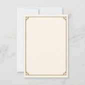 クリームとゴールドのボーダー付きムスリムウェディング 出欠カード (裏面)